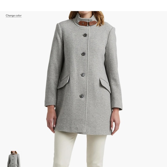 Lauren Tab Front Wool Blend Coat - Picture 7 of 7